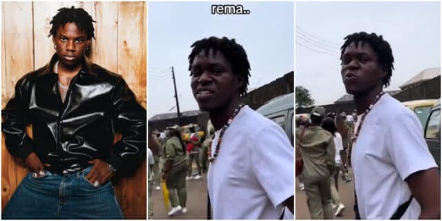 School students go wild as they spot man with striking resemblance to Rema, Video causes buzz online