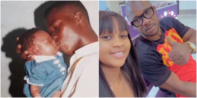 "Is your father single?" - Lady shares transformation photos of her and her dad; Video causes buzz