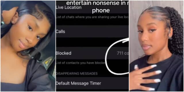 "I don't tolerate nonsense" - Lady causes buzz as she permanently blocks 711 people on her phone (Video)