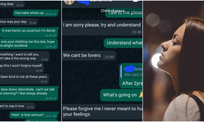 Lady causes buzz as she dumps boyfriend of 2 years for refusing to maltreat her