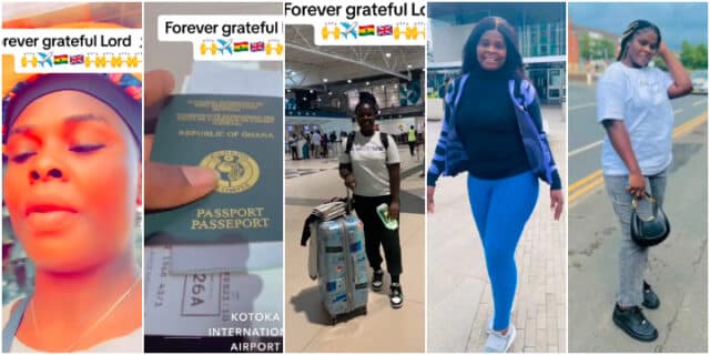 "Forever grateful, Lord" - Street hawker relocates to UK after receiving Visa; her transformation causes a buzz (Video)