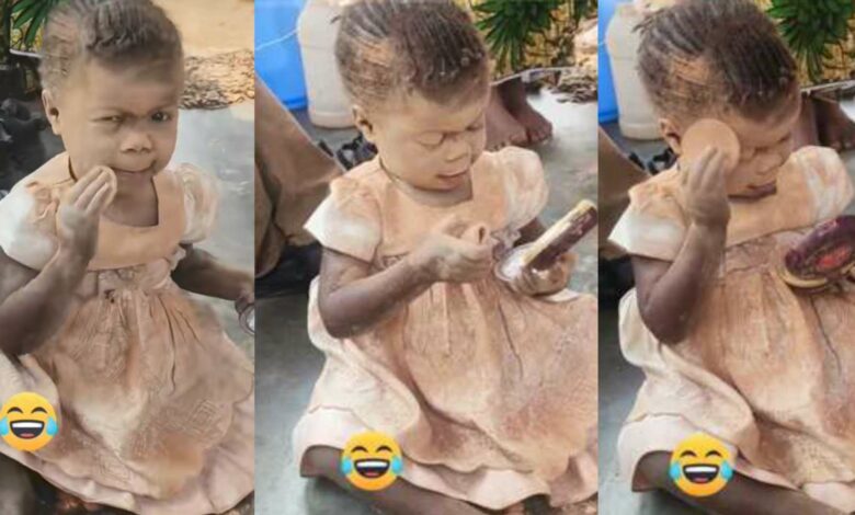 Little girl mother's pancake