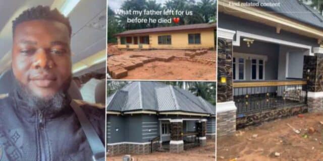 Man old house modern