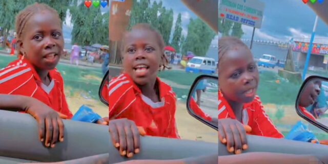 Little girl beg motorist