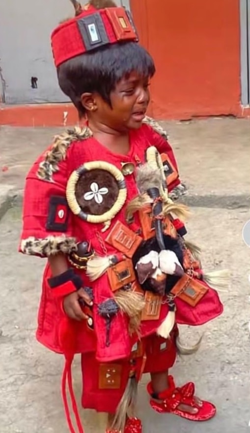 Little girl dresses like native doctor on school's career day 