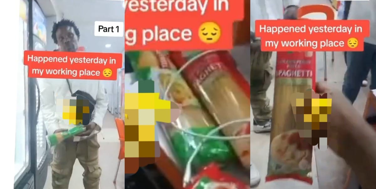 Man Caught Shoplifting Four Packs Of Spaghetti Video