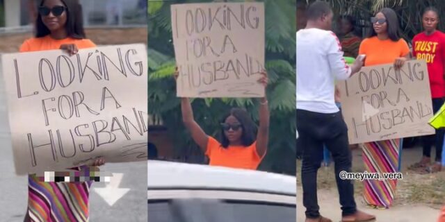 Nigerian Lady Placard Husband