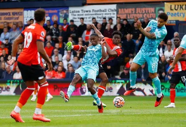 Luton Town claim first Premier League point against 10-man Wolves