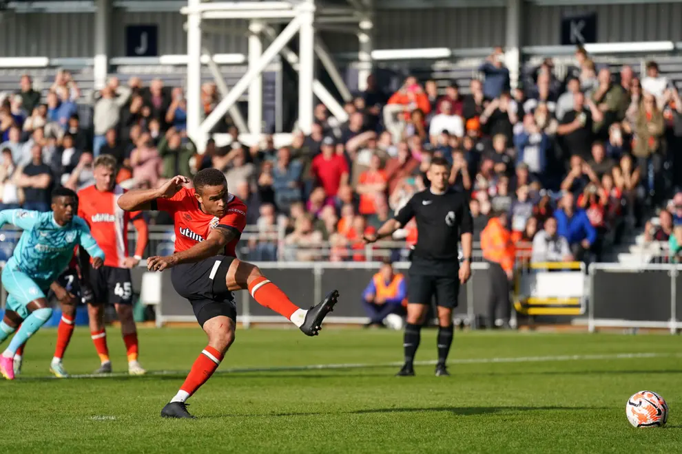 Luton Town claim first Premier League point against 10-man Wolves