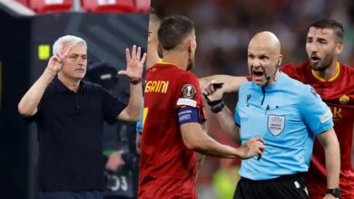 Mourinho takes fresh dig at Anthony Taylor over Roma's Europa League final defeat