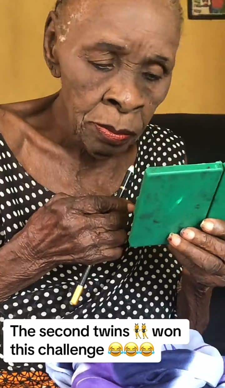 Elderly grandma make-up 