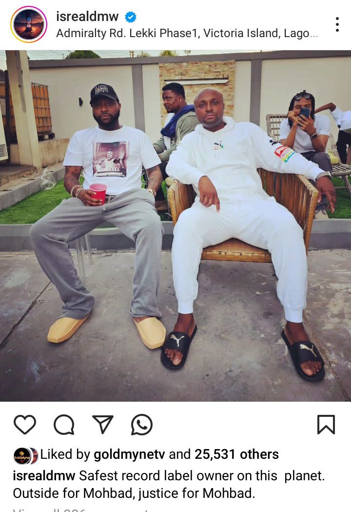 “Safest record label owner on this planet” - Israel DMW hails Davido as they step out for Mohbad’s candlelight procession