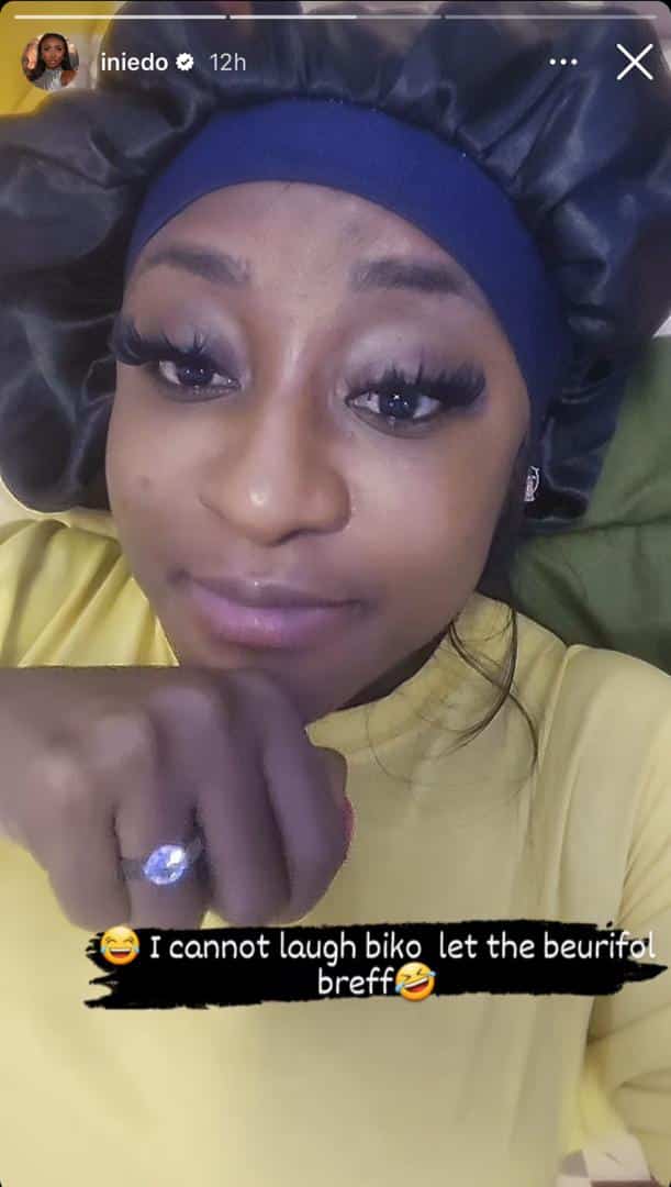 Ini Edo causes a buzz as she flaunts engagement ring (Video)