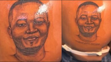 Lady gets gorgeous tattoo of boyfriend's face on her back