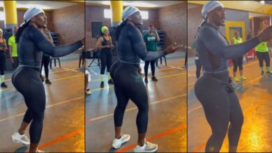 Gym instructor leaves necks turning as he flaunts curvy body (Video)