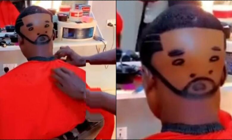 Man causes a buzz with dual face haircut (Video)