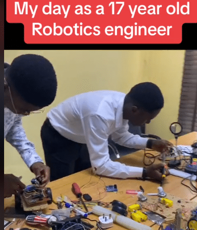 Nigerian students build robot car, test run it (Video)