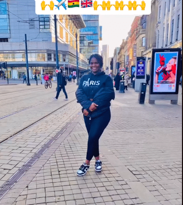 "Forever grateful, Lord" - Street hawker relocates to UK after receiving Visa; her transformation causes a buzz (Video)