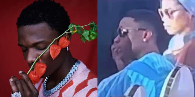 Moment Wizkid sheds tears at the wake-keep of his mother