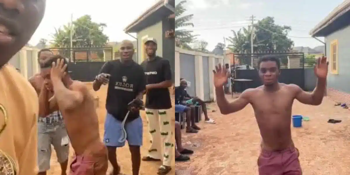 “This country na cruise” — Reactions as Tiktokers force thief to participate in new trend