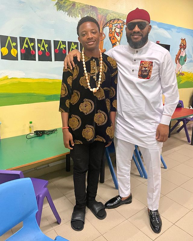 Yul Edochie pays sons a surprise visit in school after months apart