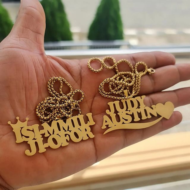 Yul Edochie gets matching customized gold chain for himself and Judy Austin 