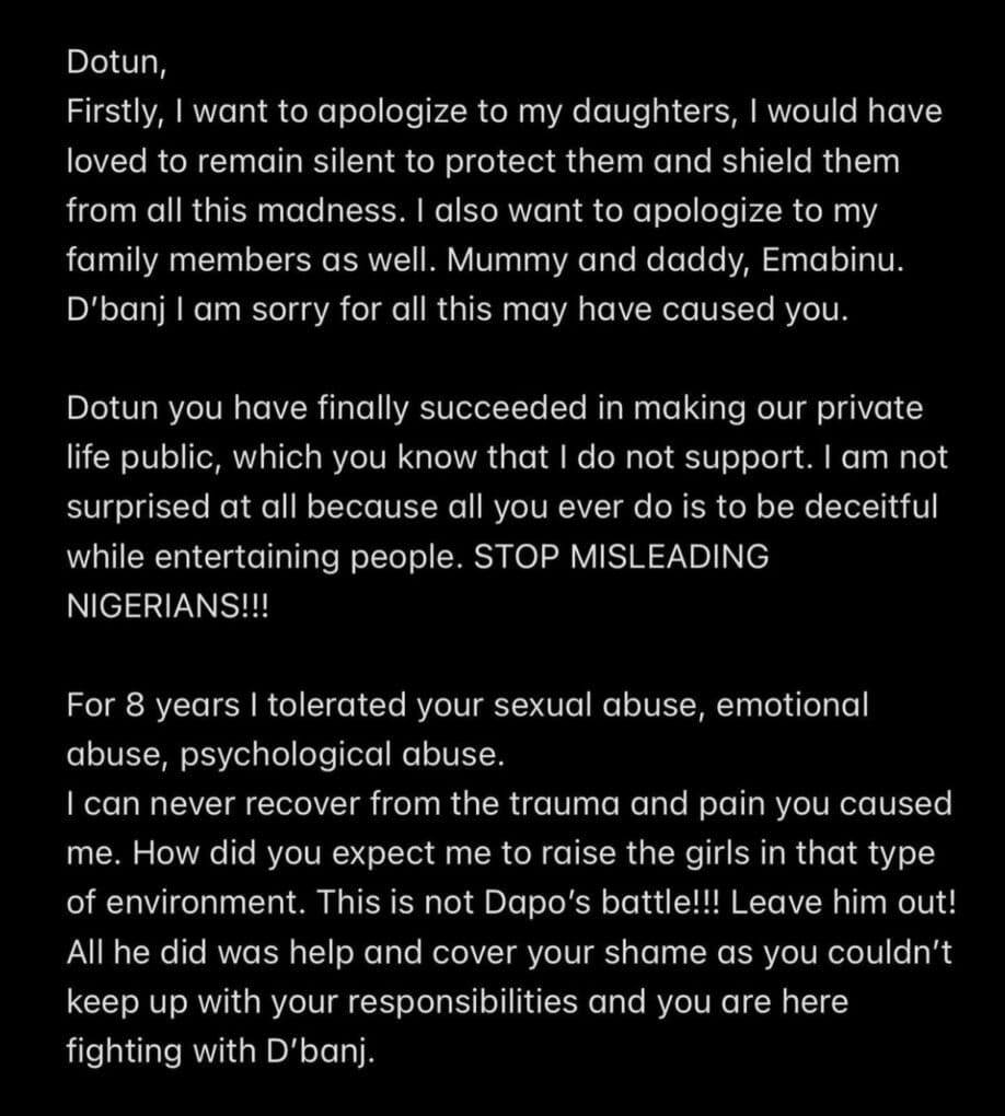 "You sexually abused me; you know where your children are" - Dotun’s ex wife breaks silence