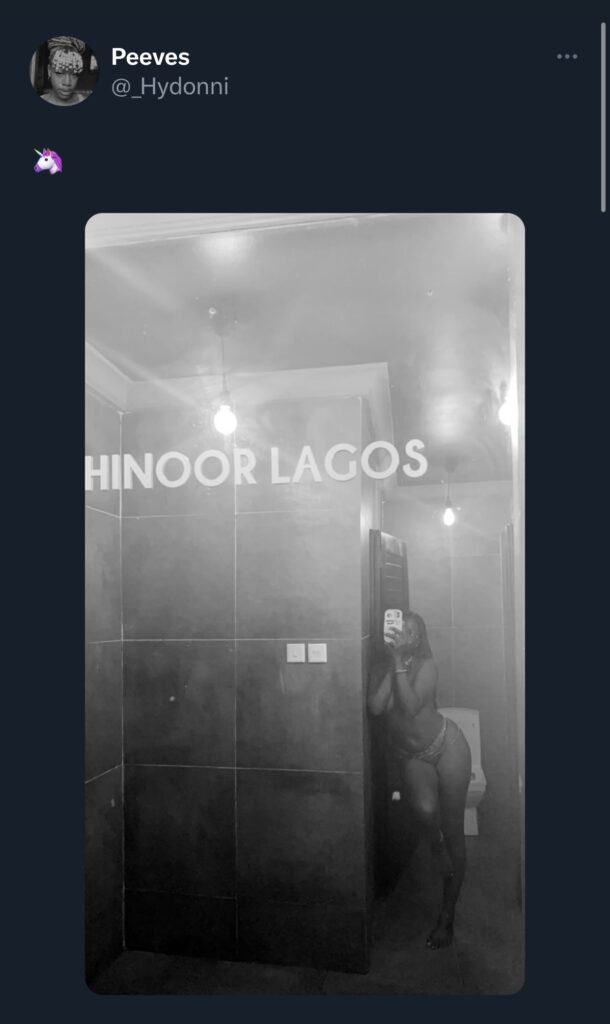 Girl causes uproar as she takes semi nude photo in restaurant toilet