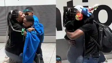 Beautiful moment mother reunites with her family at UK Airport