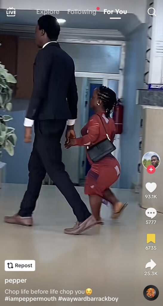 Man leaves many Nigerians green with envy as he carries petite woman with him to hotel room