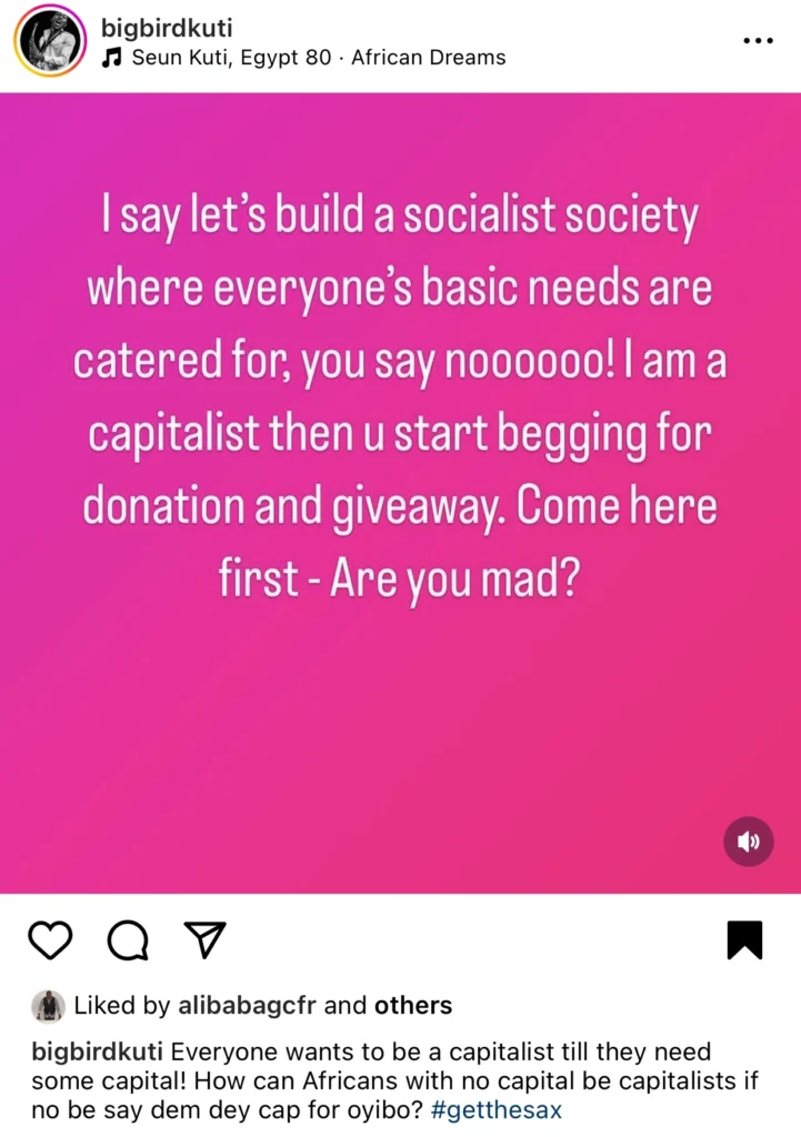 “Are you mad?” — Seun Kuti questions Mr Ibu for seeking financial aid