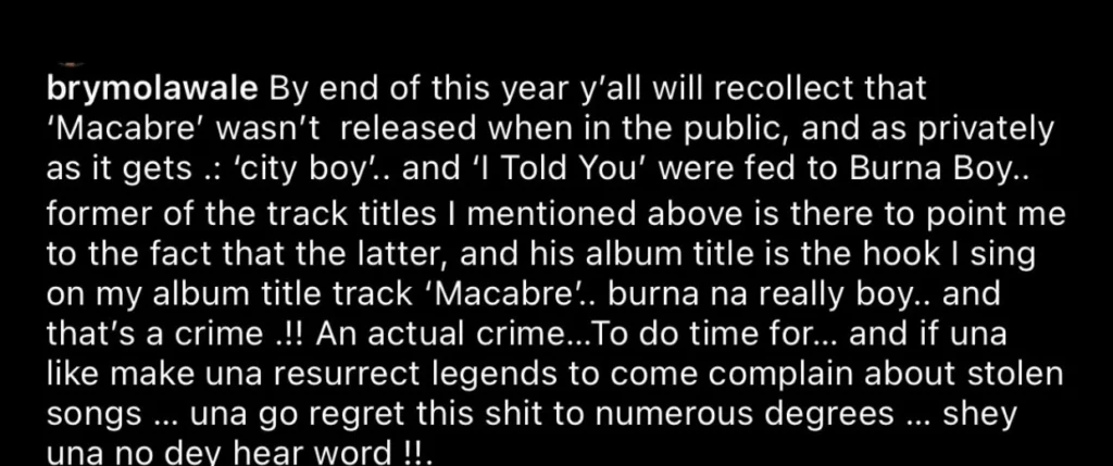 Brymo on a roll, accuses Burna Boy of stealing his song and sending boys to beat him up 