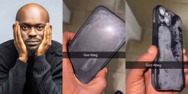 "I been want make e calm small" – Mr Jollof cries out after forgetting his phone in freezer because it was overheating