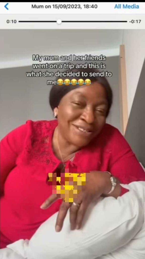 Nigerian lady shares video message she got from her mother from her vacation location 