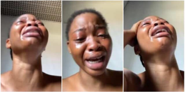 Nigerian lady cries her eyes out after losing all her savings to sports betting; Video causes buzz