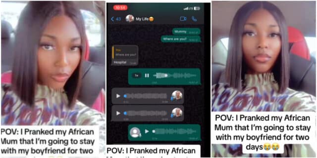 "Don't look for me" - Lady tells her mum she's not coming home, needs to spend 2 days with boyfriend; she reacts