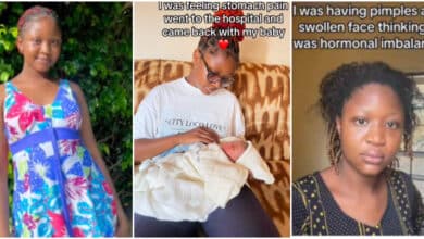 I only went to hospital because I was feeling pain" - Nigerian lady wnaware of pregnancy surprisingly gives birth in hospital