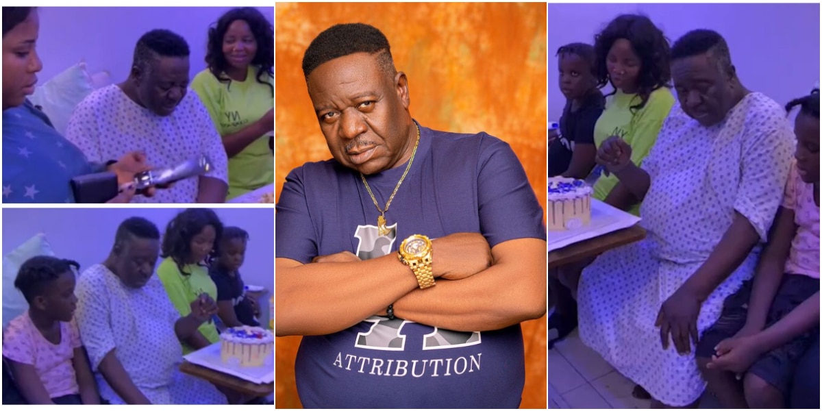 Fans show concern as Mr Ibu celebrates birthday with family and friends in hospital