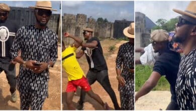Kizz Daniel's look-alike and his bouncer cause buzz as they hilariously imitate the singer and his macho bodyguard