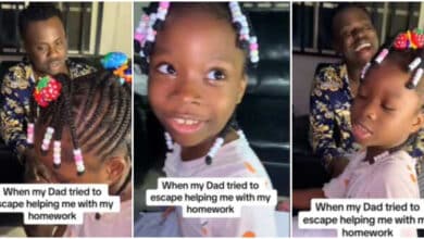 "Just say you don't know it" - Little girl causes buzz as she calls out her dad who tries to dodge her assignment