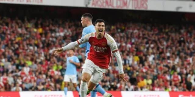EPL: Martinelli’s late strike boosts Arsenals title chances, as City suffer back-to-back defeat
