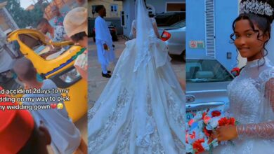 Wedding gown accident