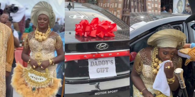 Bride new car gift father wedding