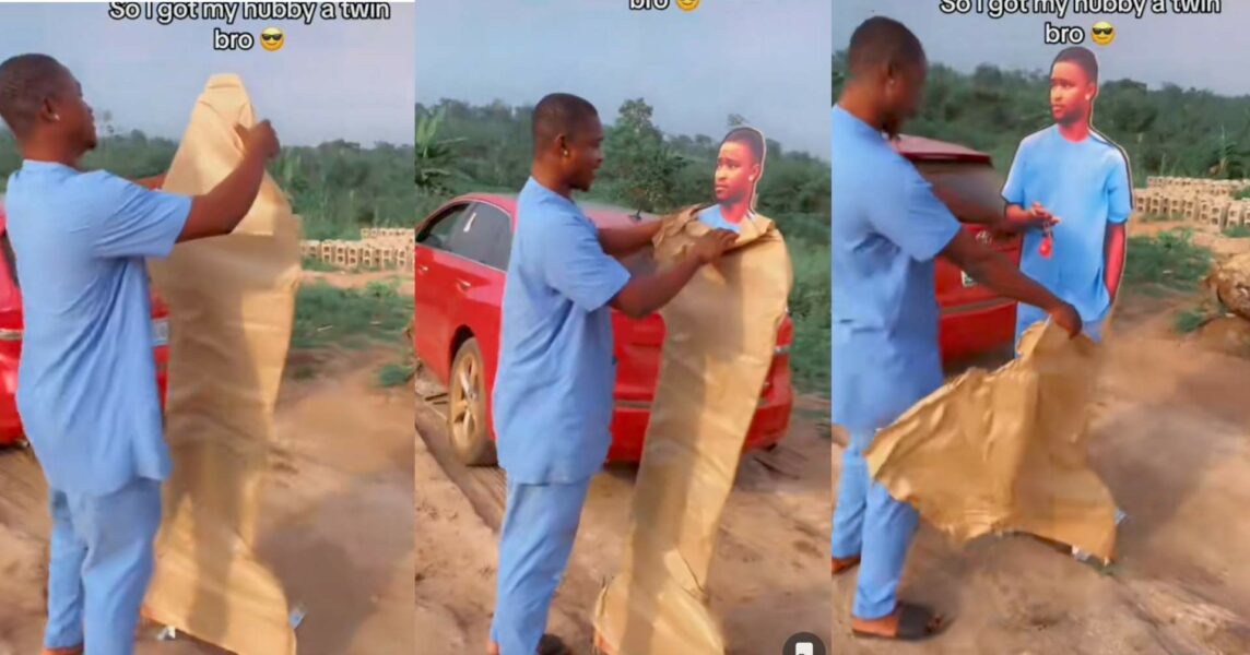 Man wife cardboard cutout photo