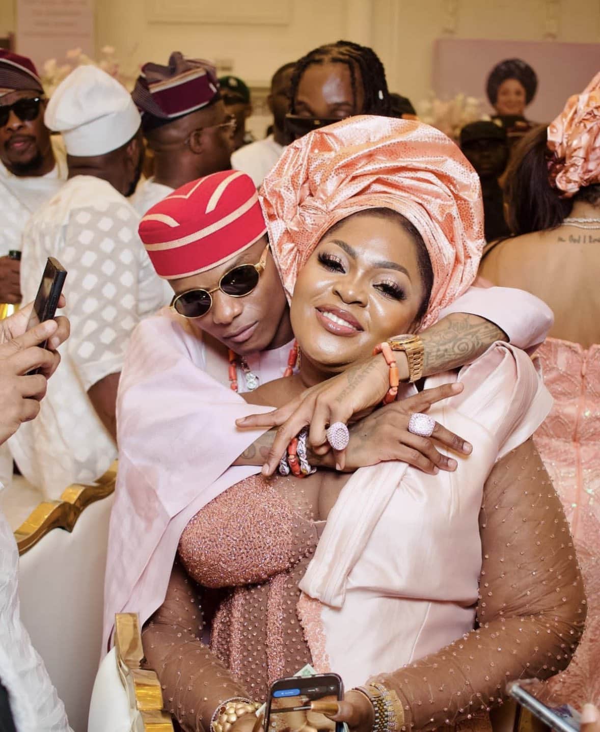 eniola badmus at Wizkid’s mother’s burial