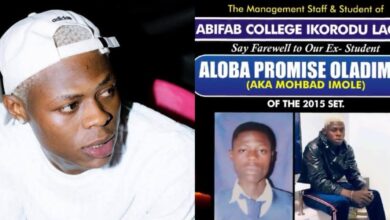 Abifab College mourns ex-student Promise Aloba Mohbad