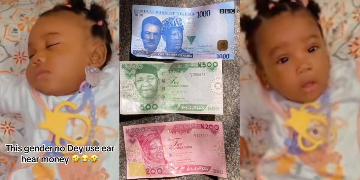 Sleeping girl money music player