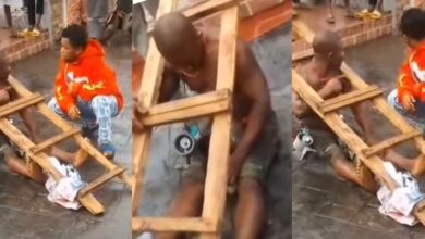 Son father embarrassed for breaking house ladder steal