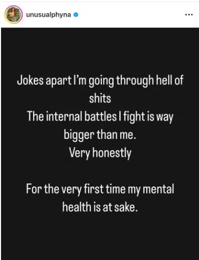 "Internal battles I fight are bigger than me" - Phyna bemoans mental health