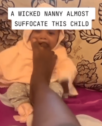 "Say no to underage maids"- Young nanny caught inserting toe and tongue into baby's mouth